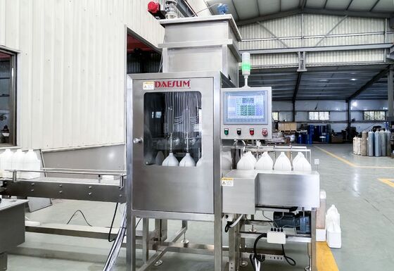 1L-4L Jerrycan Pail Can Tin Fully Automatic 4 Nozzles Chemical Liquid Adhesive Acrylic Resin Ex-proof Filling Machine