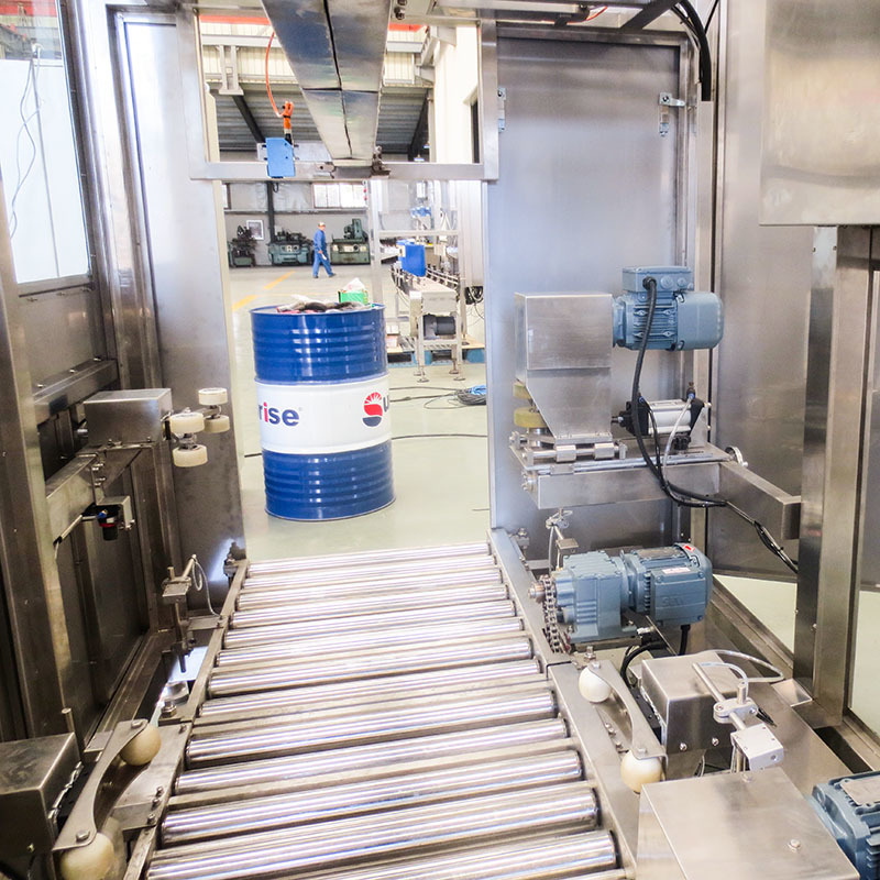 200L 1-nozzle Drum Fully Automatic Lubricant Oil Chemical Liquid Filling Capping Palletizing Machine Filler